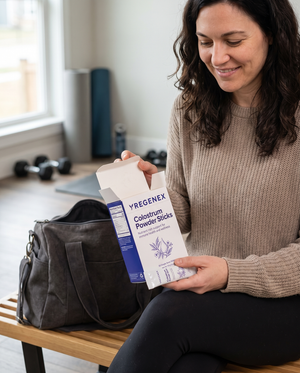 Colostrum Powder Sticks In the gym bag