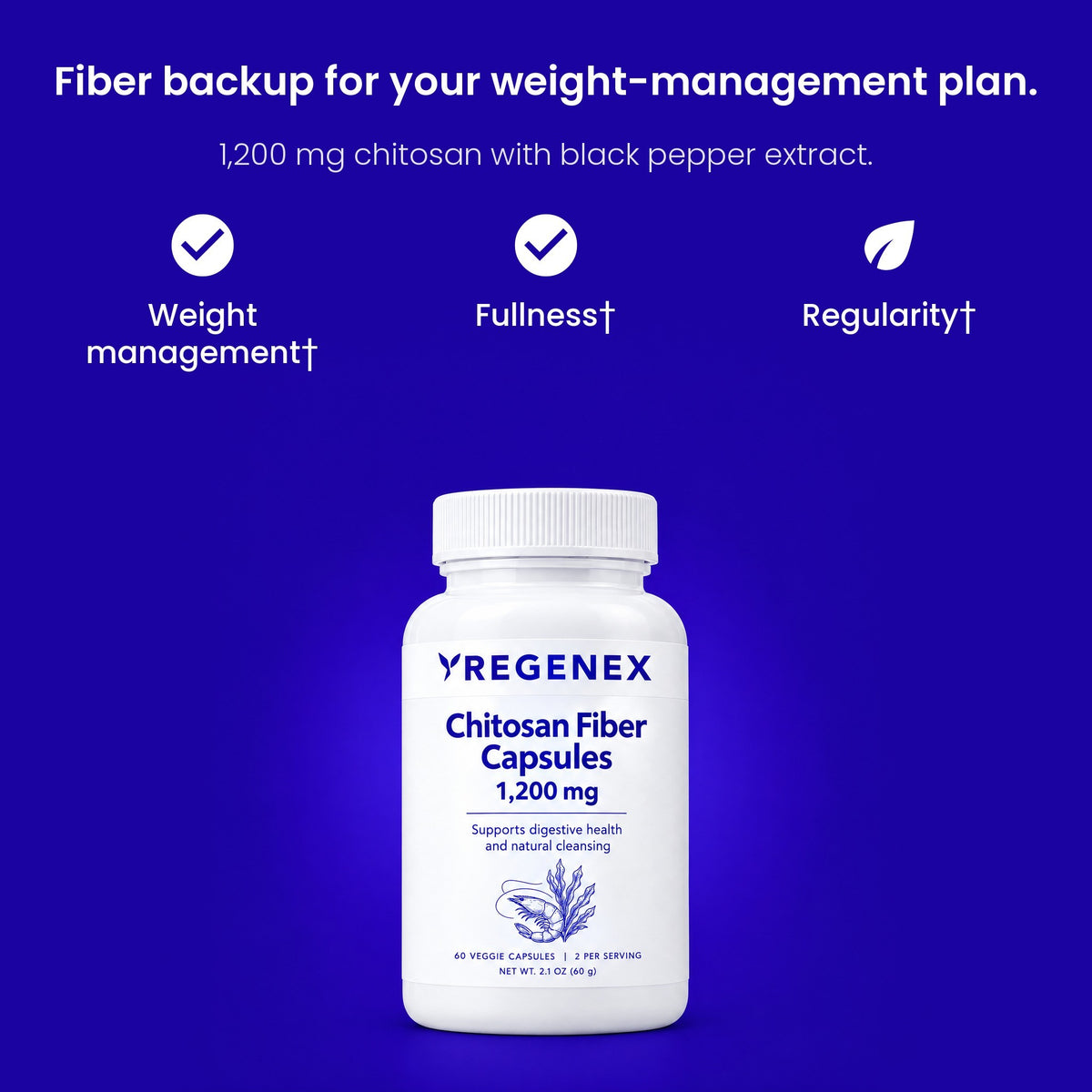 Chitosan Fiber Capsules 1,200 mg 2