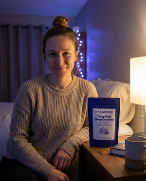 Deep Rest Sleep Gummies — On the nightstand
