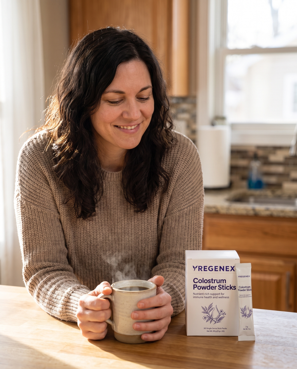 Colostrum Powder Sticks Into the morning coffee